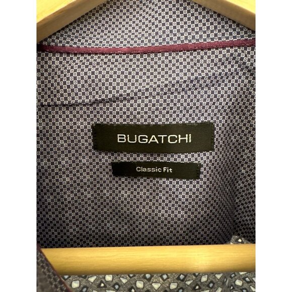 Bugatchi Geometric Long Sleeve Collared Shirt size Large - Picture 3 of 5